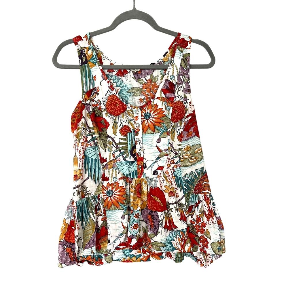 French Connection Floral Blouse Size S US 4 | UK 8 Printed Peplum Sleeveless Top